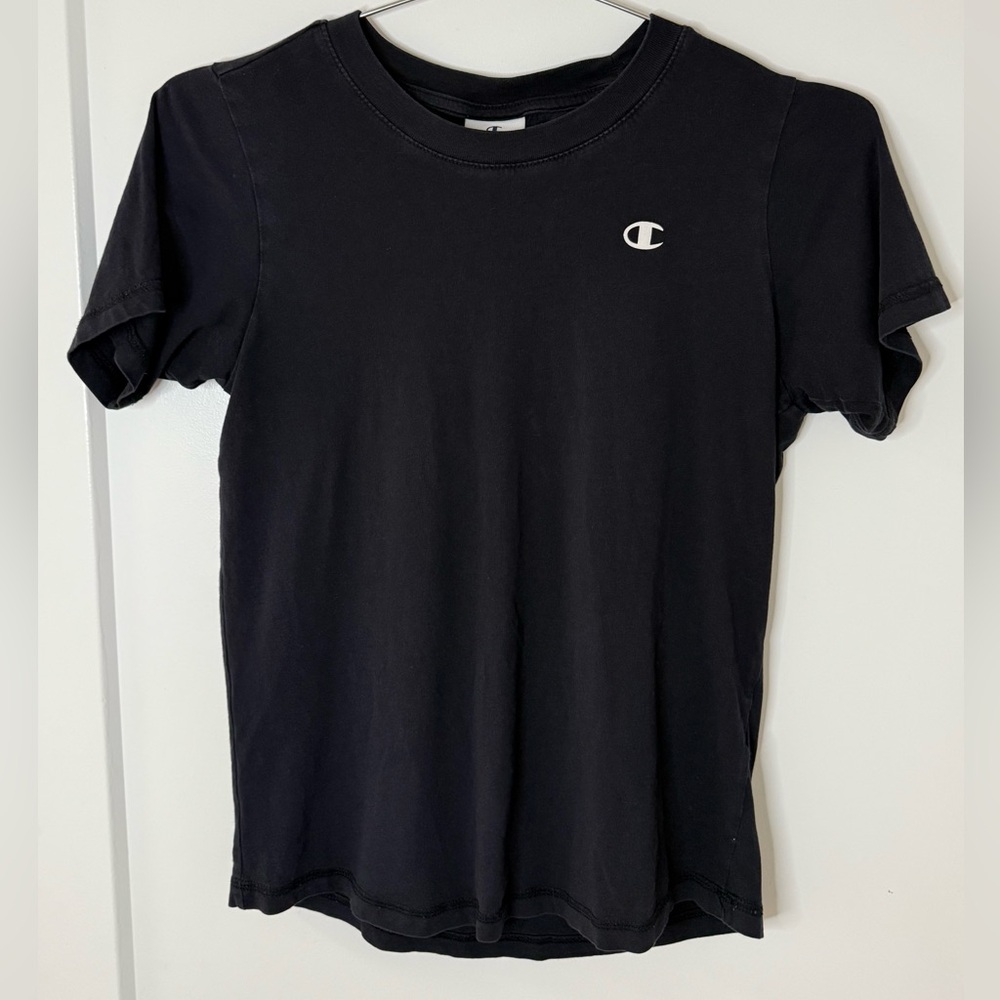 Champion Black Tee with Logo